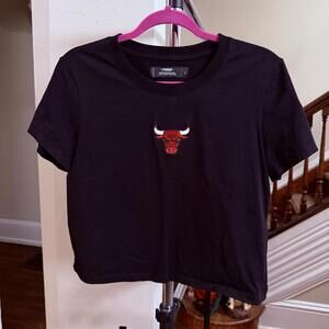 Pro Standard Chicago Bulls Black Crop T-Shirt